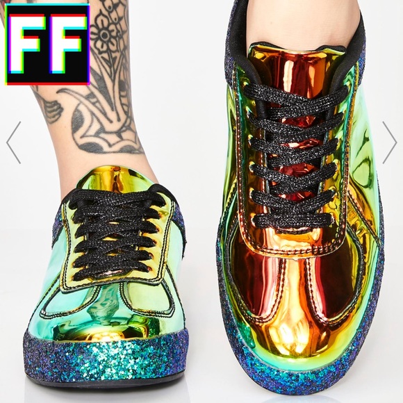 Holographic Oil Spill Sneakers - Picture 2 of 7